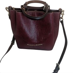Dooney & Bourke Burgundy Barlow Embossed Leather Tote
